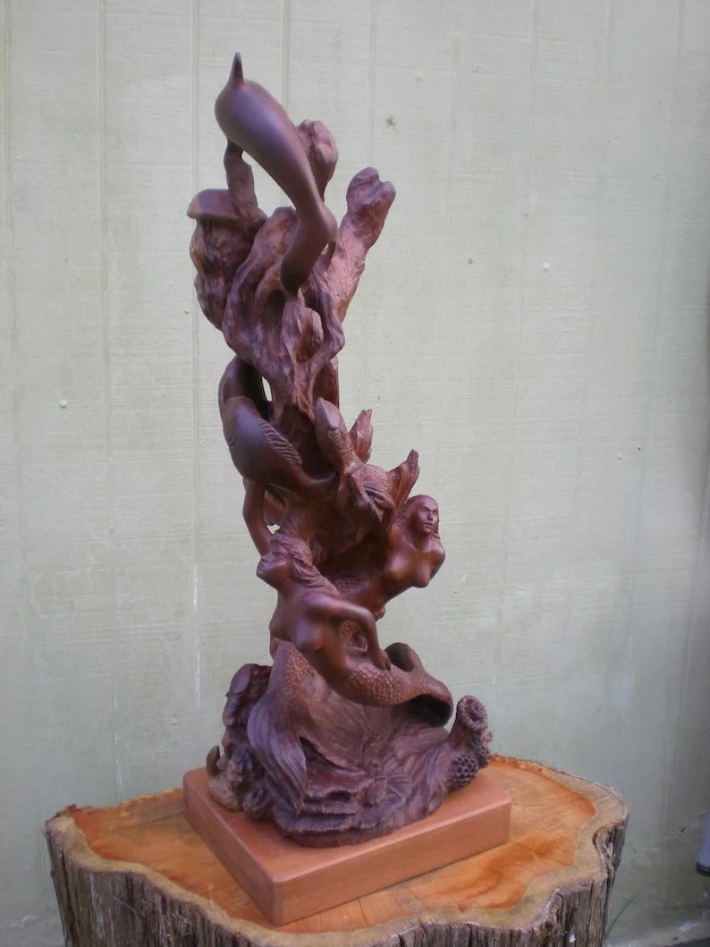 Hand Carved Mermaid Sculpture