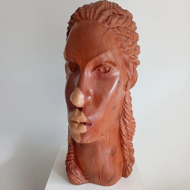 Wooden Woman Sculpture